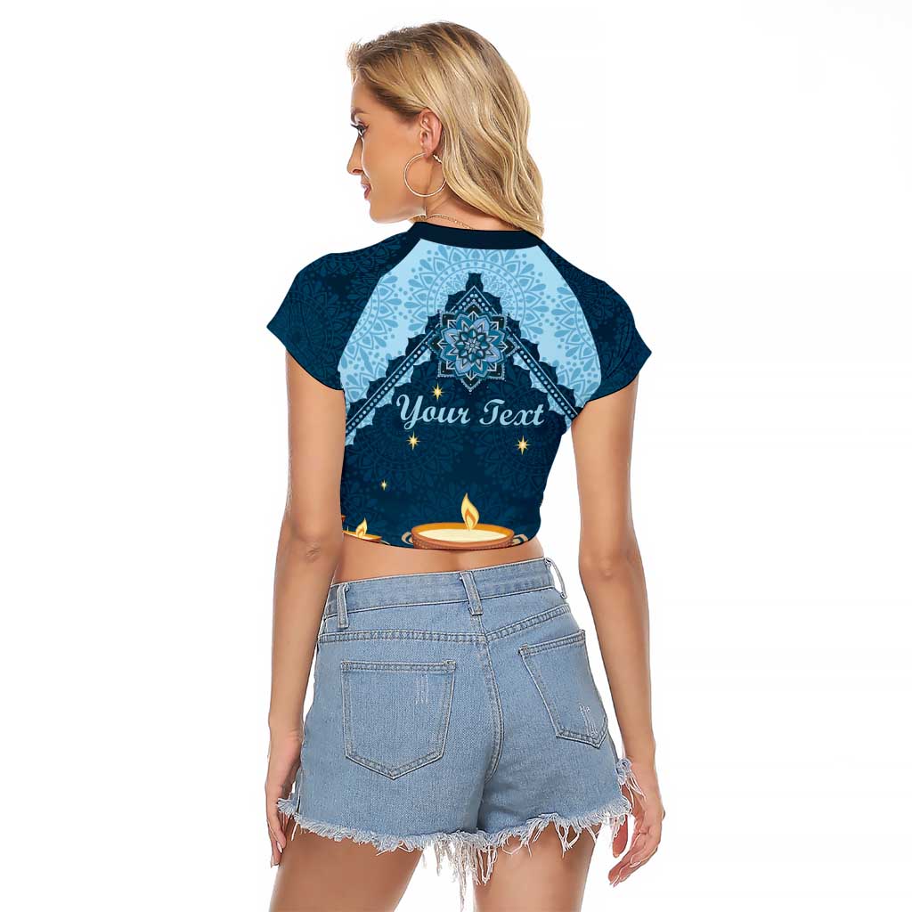 Personalized Diwali Raglan Cropped T Shirt Festival of Lights - Wonder Print Shop