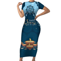 Personalized Diwali Short Sleeve Bodycon Dress Festival of Lights - Wonder Print Shop