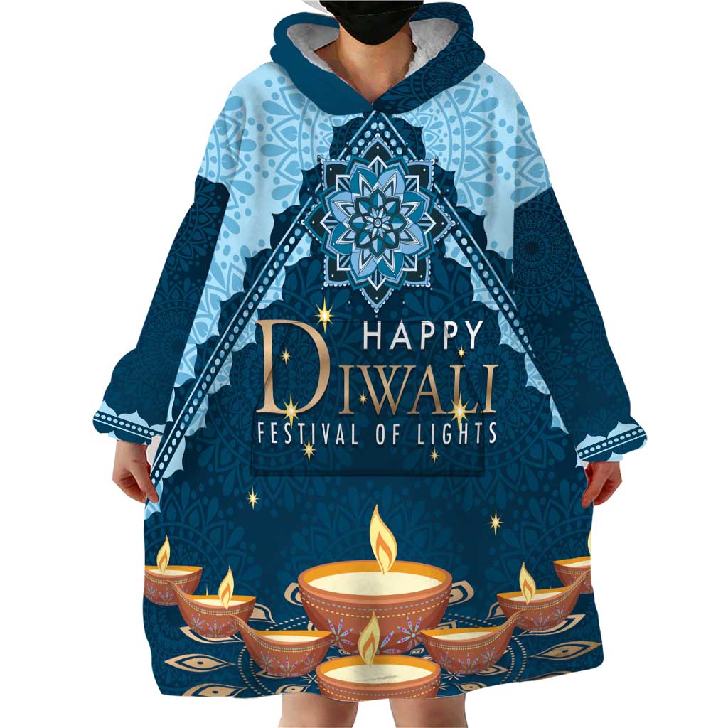 Personalized Diwali Wearable Blanket Hoodie Festival of Lights - Wonder Print Shop