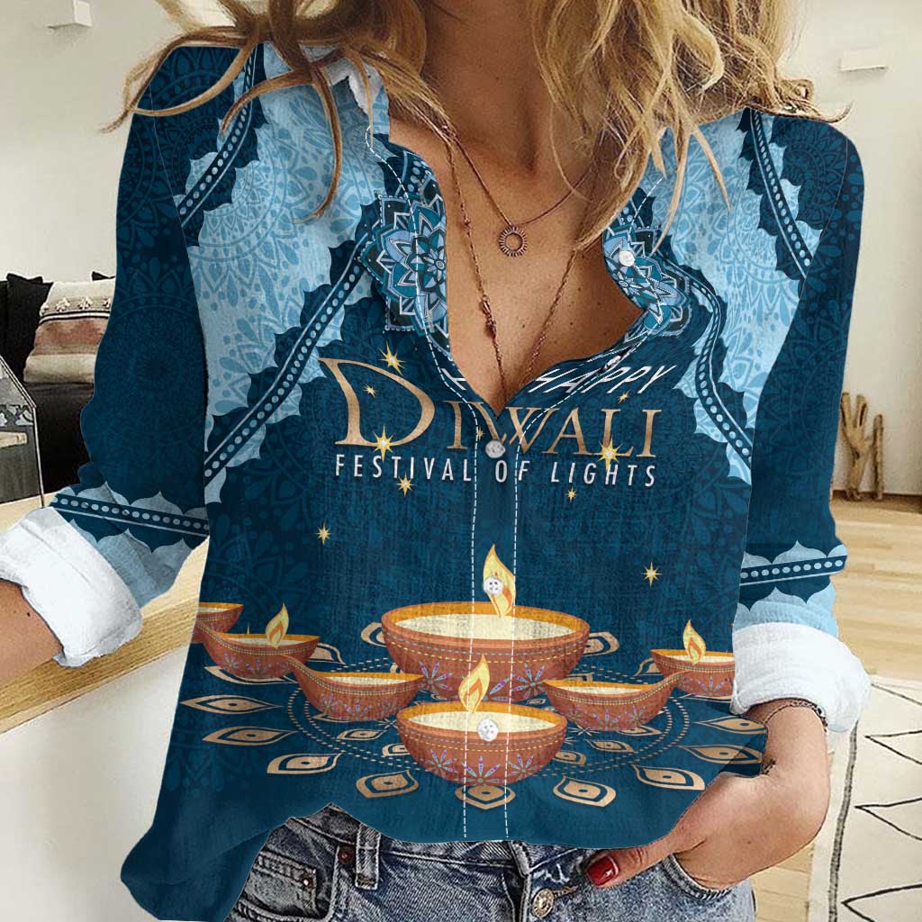 Personalized Diwali Women Casual Shirt Festival of Lights - Wonder Print Shop