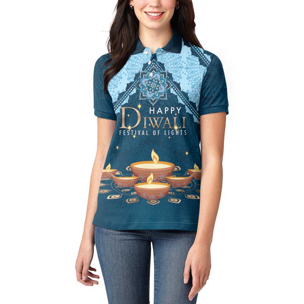 Personalized Diwali Women Polo Shirt Festival of Lights - Wonder Print Shop