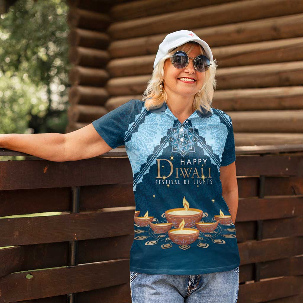 Personalized Diwali Women Polo Shirt Festival of Lights - Wonder Print Shop