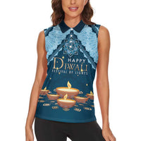 Personalized Diwali Women Sleeveless Polo Shirt Festival of Lights - Wonder Print Shop
