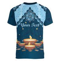 Personalized Diwali Women V-Neck T-Shirt Festival of Lights - Wonder Print Shop