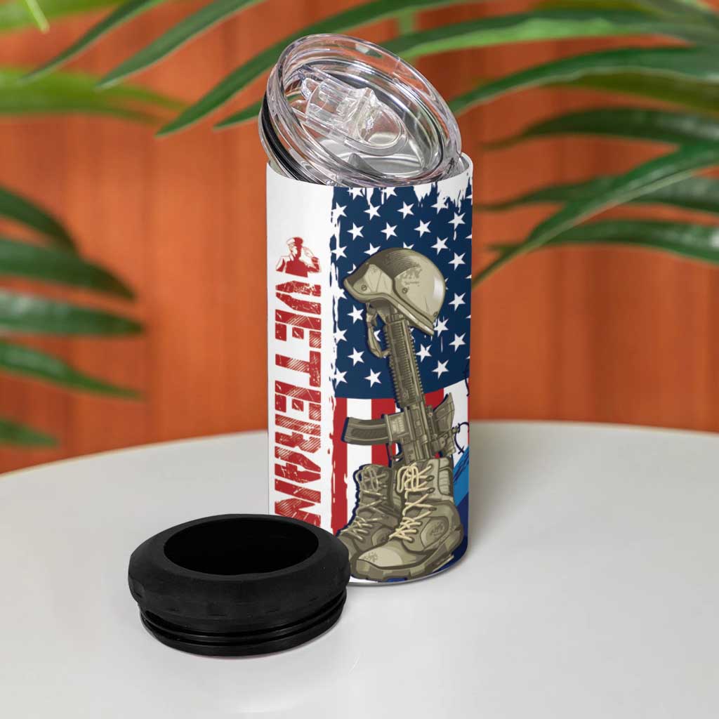 Happy Veterans Day 4 in 1 Can Cooler Tumbler Honoring All Who Served - Wonder Print Shop