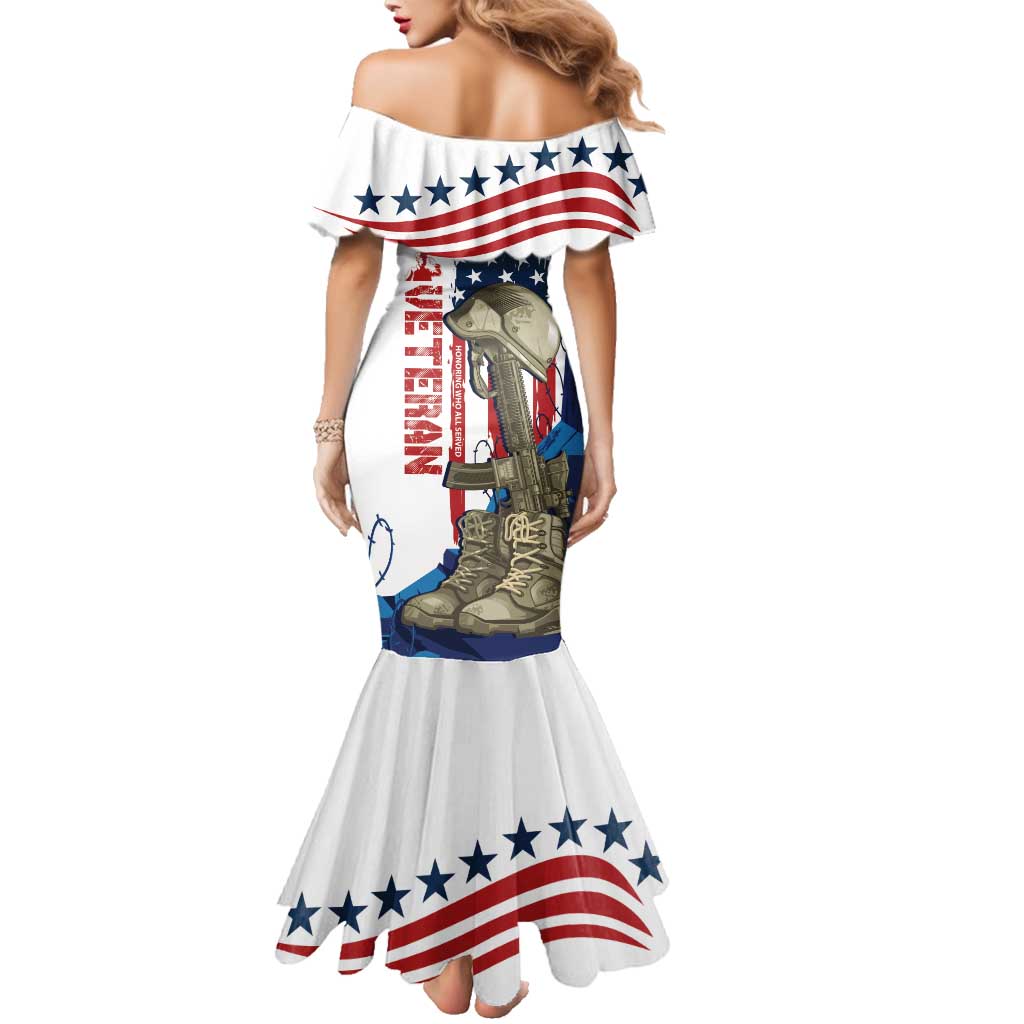 Happy Veterans Day Family Matching Mermaid Dress and Hawaiian Shirt Honoring All Who Served - Wonder Print Shop