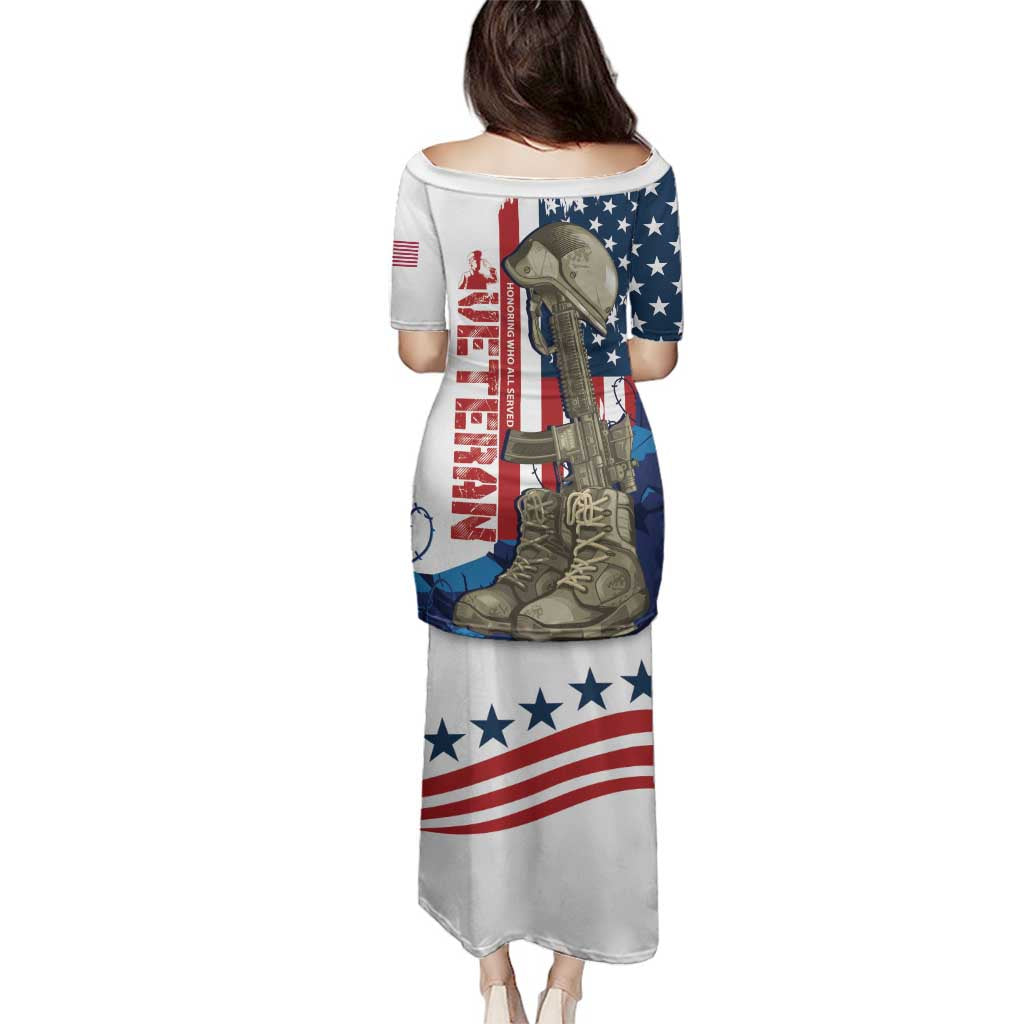 Happy Veterans Day Family Matching Puletasi and Hawaiian Shirt Honoring All Who Served - Wonder Print Shop