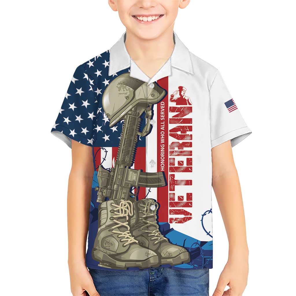 Happy Veterans Day Family Matching Short Sleeve Bodycon Dress and Hawaiian Shirt Honoring All Who Served - Wonder Print Shop