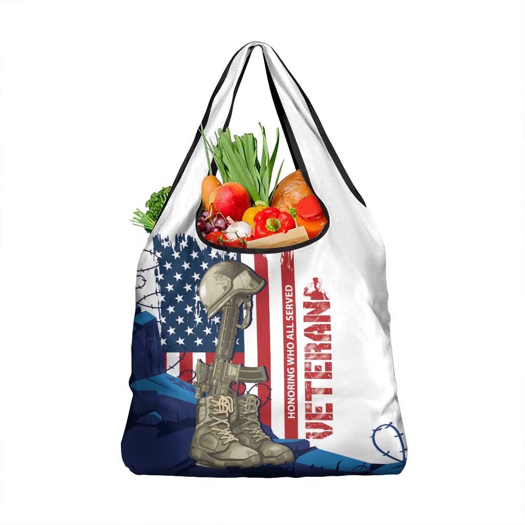 Happy Veterans Day Grocery Bag Honoring All Who Served