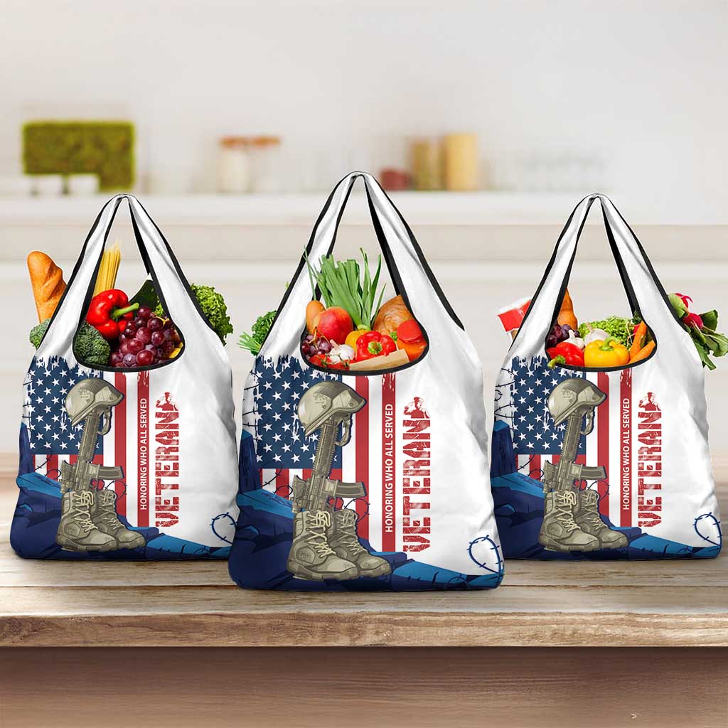 Happy Veterans Day Grocery Bag Honoring All Who Served