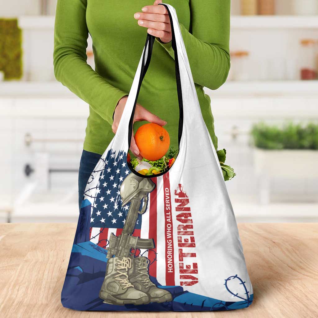 Happy Veterans Day Grocery Bag Honoring All Who Served