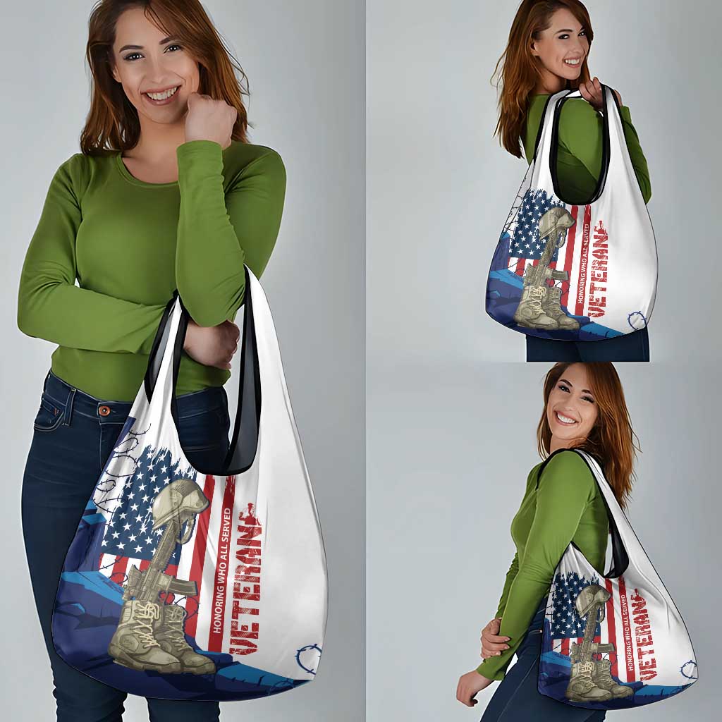 Happy Veterans Day Grocery Bag Honoring All Who Served