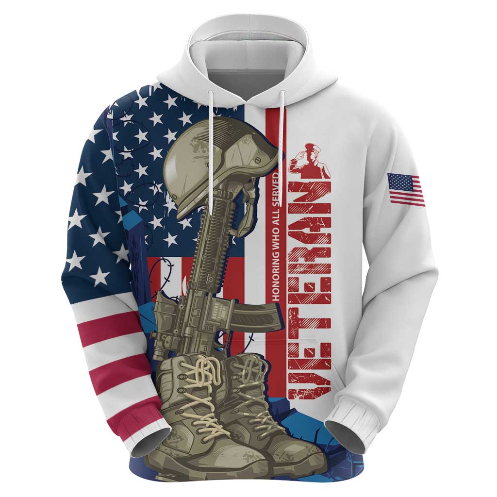 Happy Veterans Day Hoodie Honoring All Who Served - Wonder Print Shop