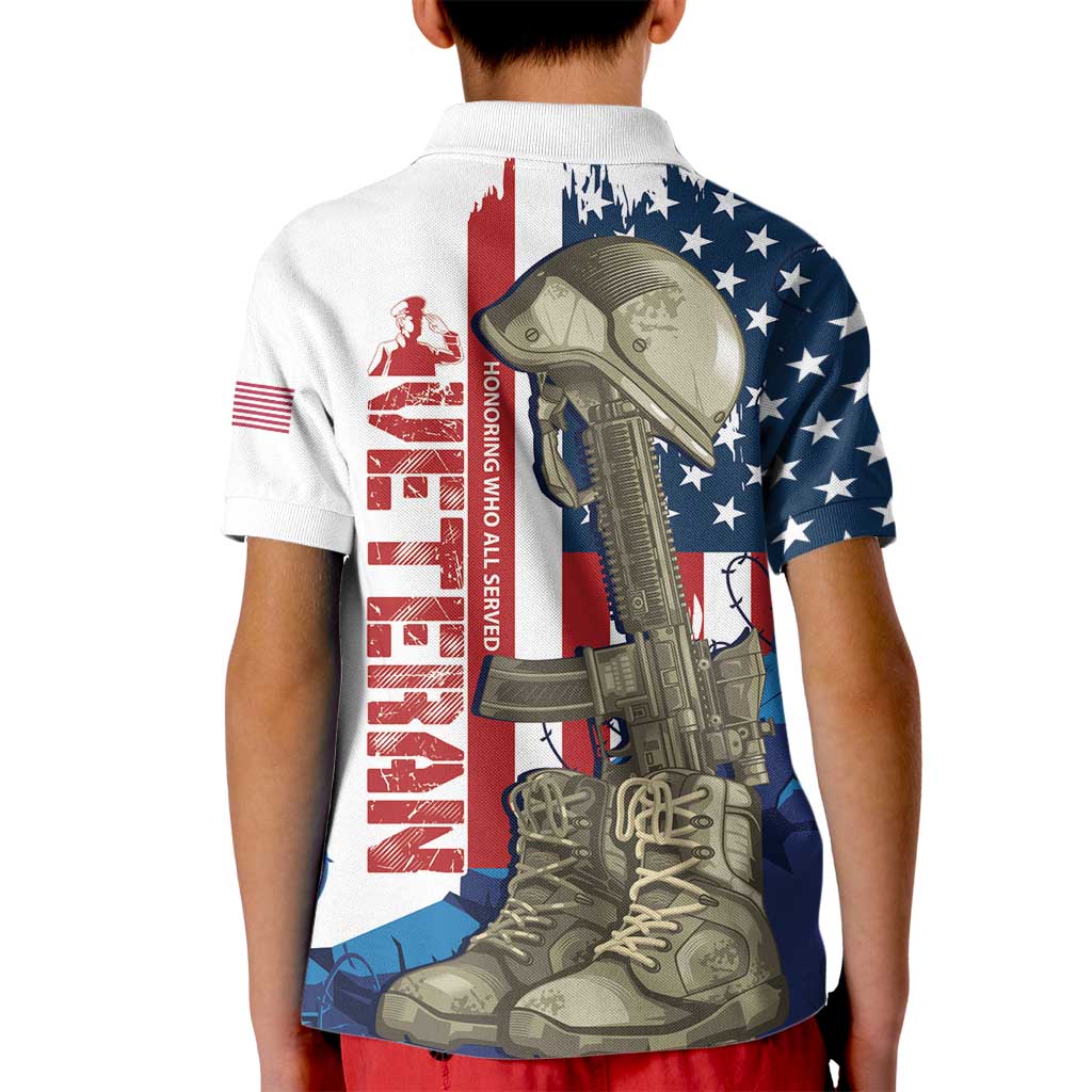 Happy Veterans Day Kid Polo Shirt Honoring All Who Served - Wonder Print Shop
