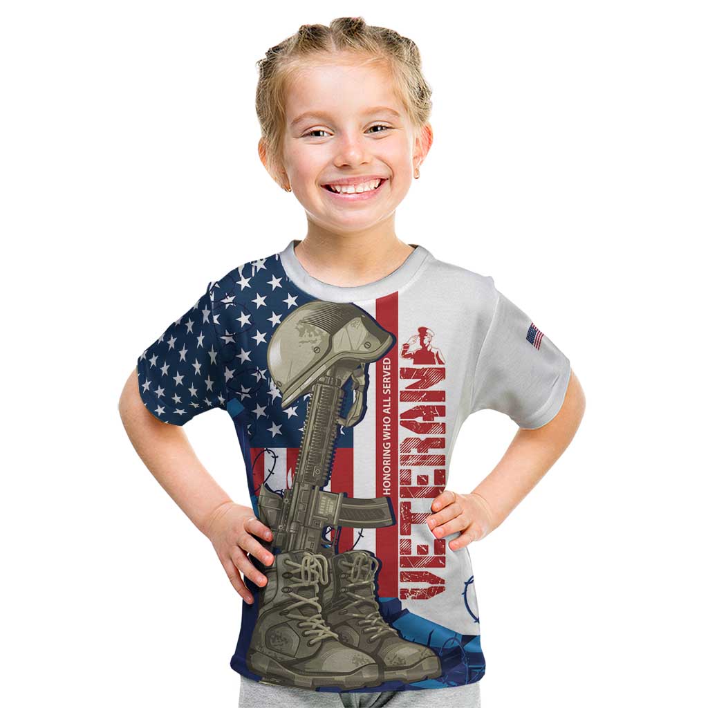 Happy Veterans Day Kid T Shirt Honoring All Who Served - Wonder Print Shop