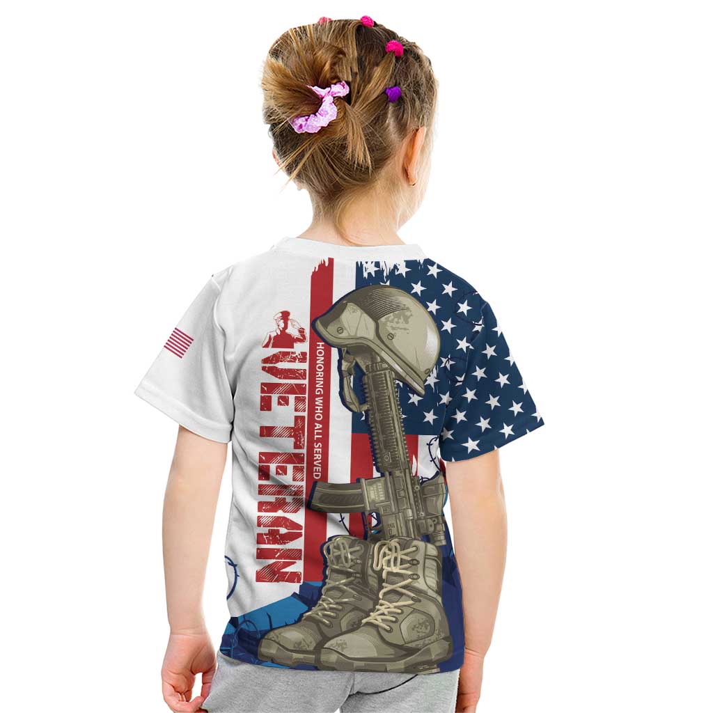 Happy Veterans Day Kid T Shirt Honoring All Who Served - Wonder Print Shop