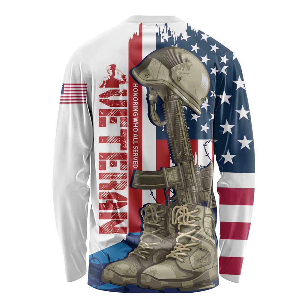 Happy Veterans Day Long Sleeve Shirt Honoring All Who Served - Wonder Print Shop