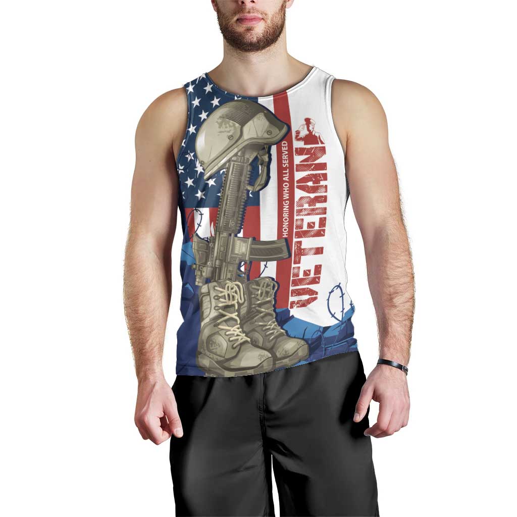 Happy Veterans Day Men Tank Top Honoring All Who Served - Wonder Print Shop