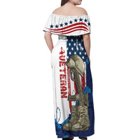 Happy Veterans Day Off Shoulder Maxi Dress Honoring All Who Served - Wonder Print Shop