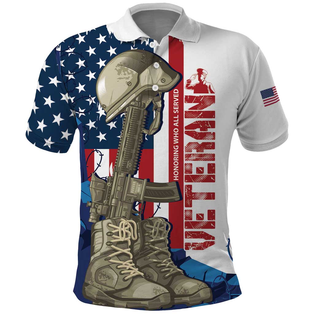 Happy Veterans Day Polo Shirt Honoring All Who Served - Wonder Print Shop