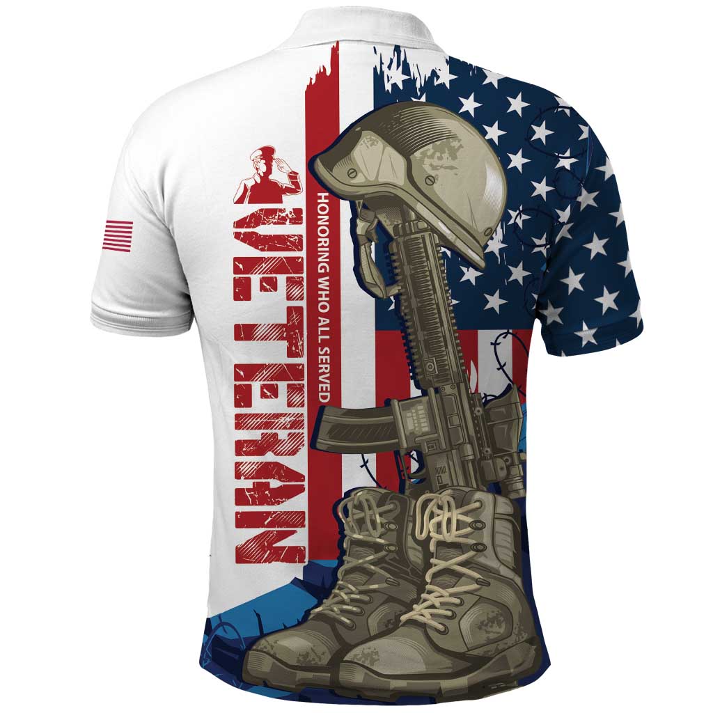 Happy Veterans Day Polo Shirt Honoring All Who Served - Wonder Print Shop