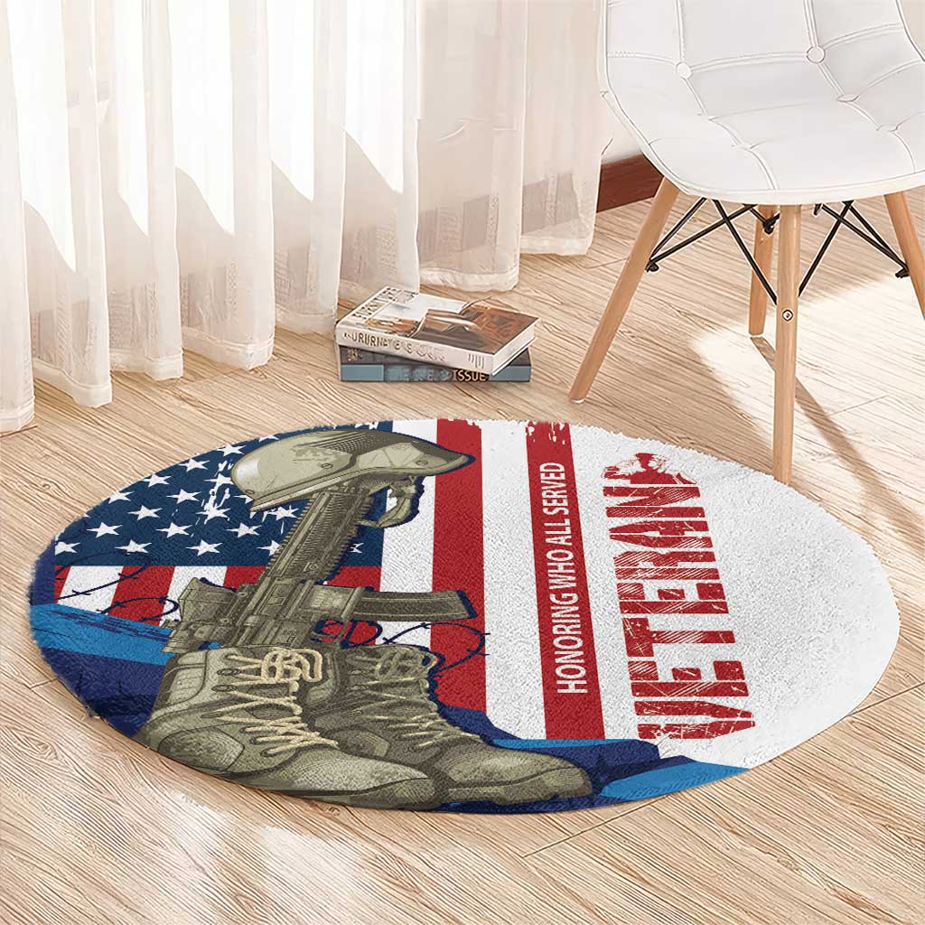 Happy Veterans Day Round Carpet Honoring All Who Served