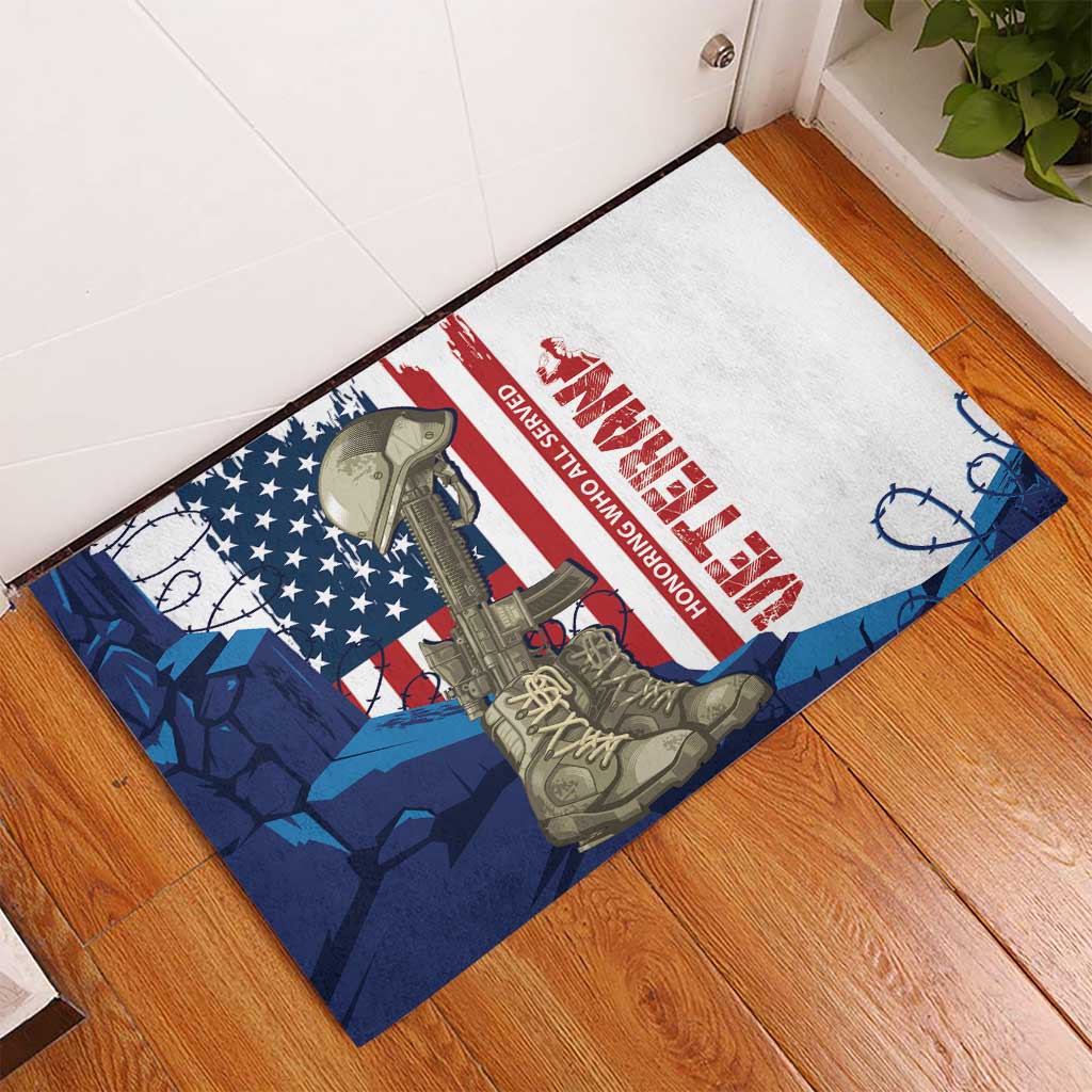 Happy Veterans Day Rubber Doormat Honoring All Who Served - Wonder Print Shop