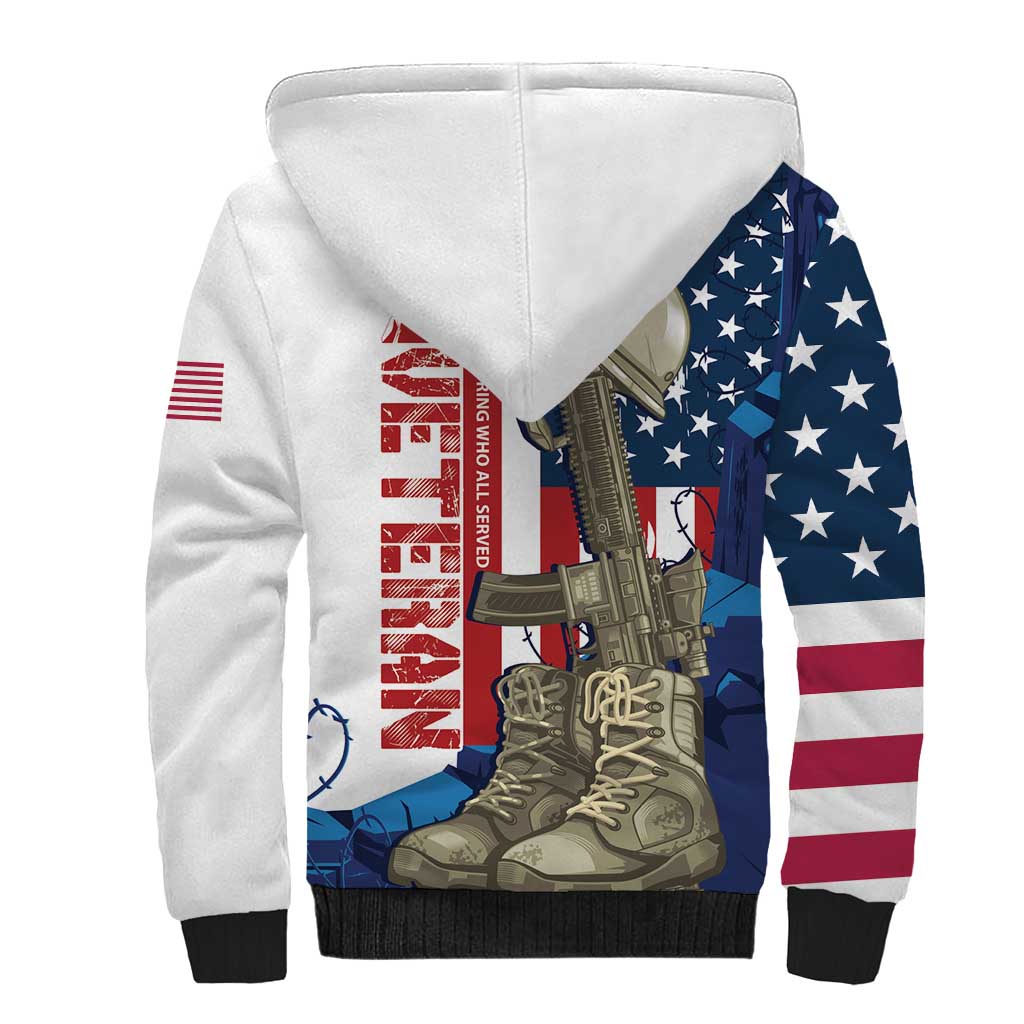 Happy Veterans Day Sherpa Hoodie Honoring All Who Served - Wonder Print Shop