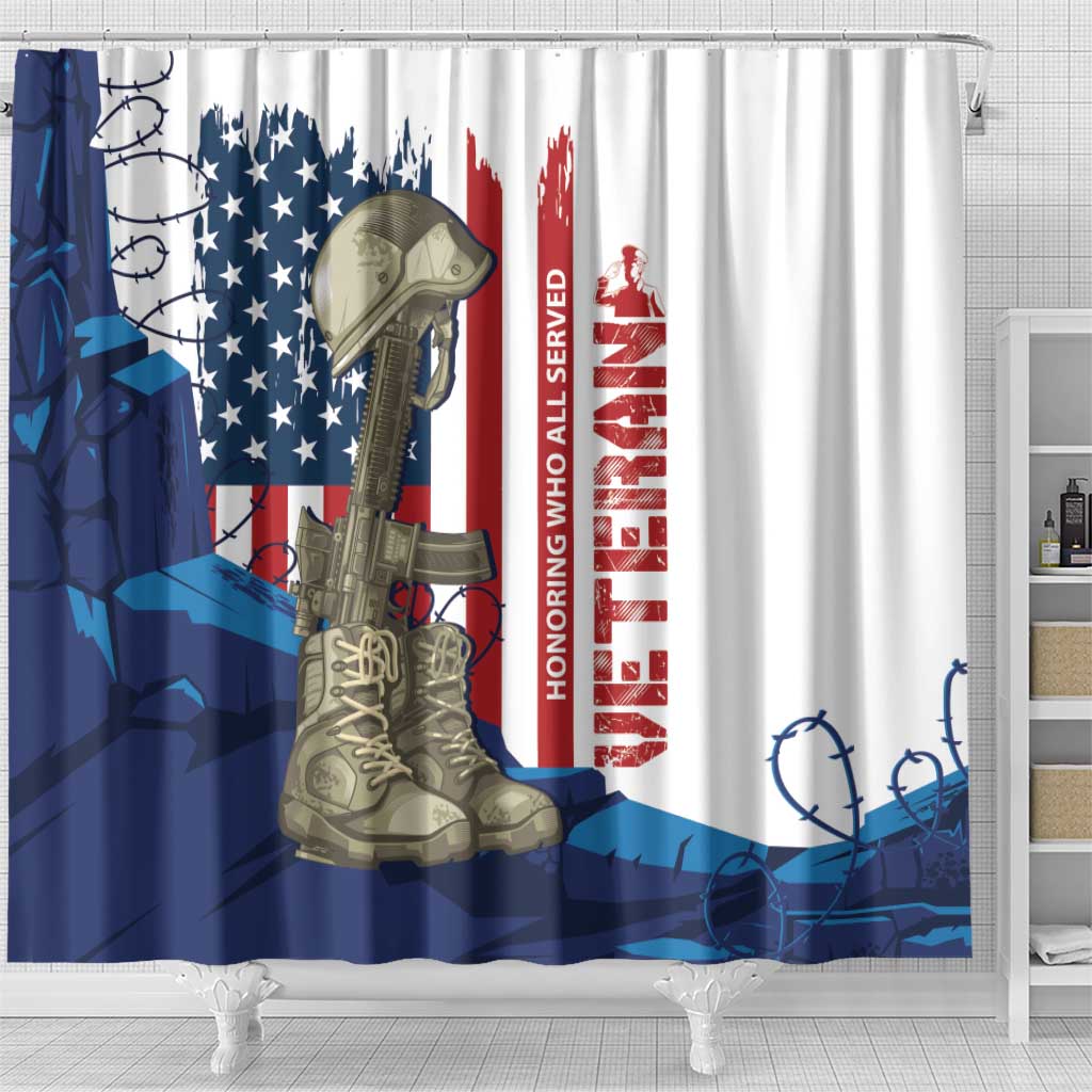 Happy Veterans Day Shower Curtain Honoring All Who Served