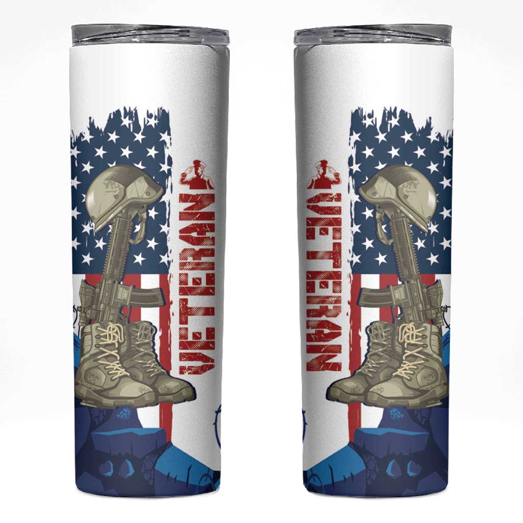 Happy Veterans Day Skinny Tumbler Honoring All Who Served - Wonder Print Shop