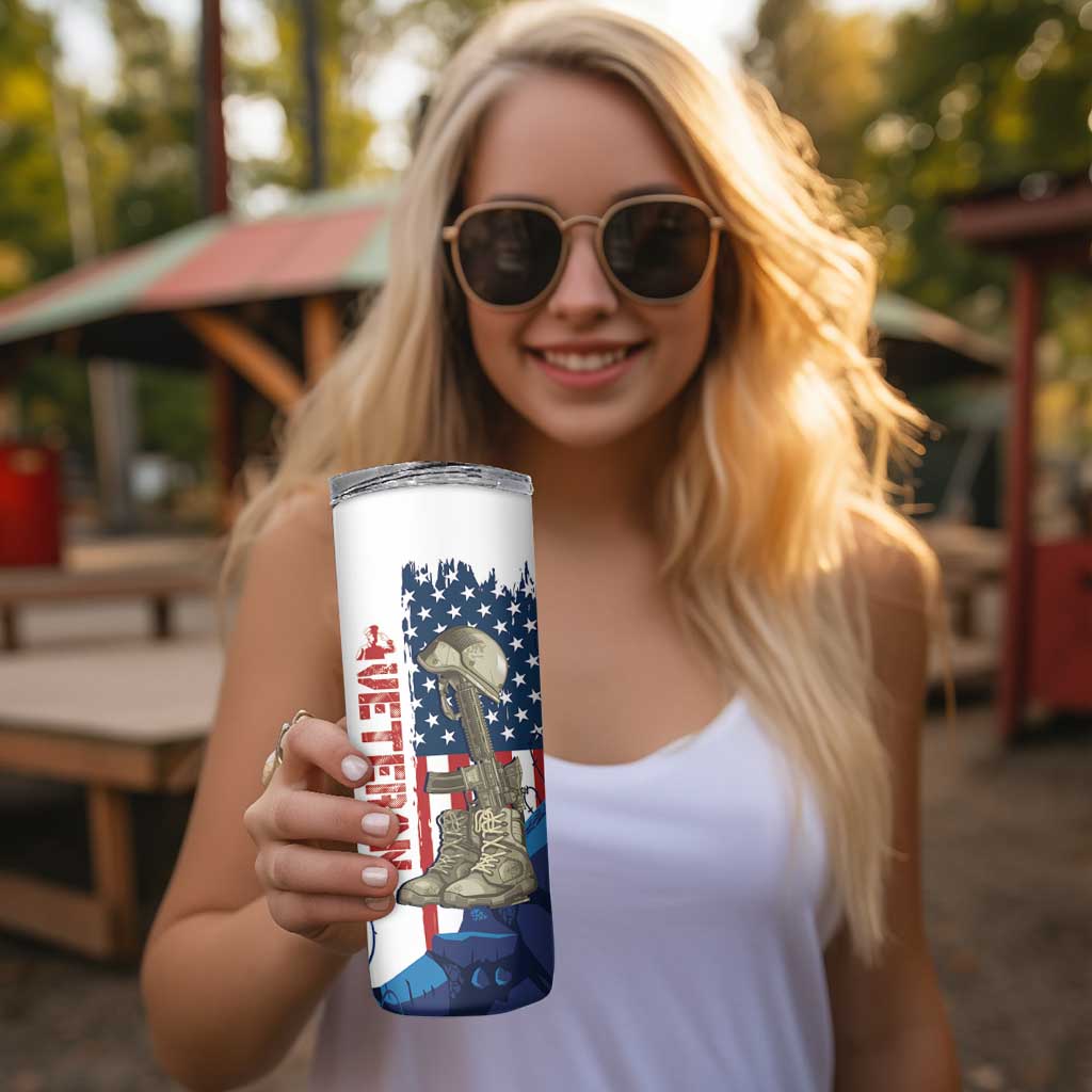 Happy Veterans Day Skinny Tumbler Honoring All Who Served - Wonder Print Shop