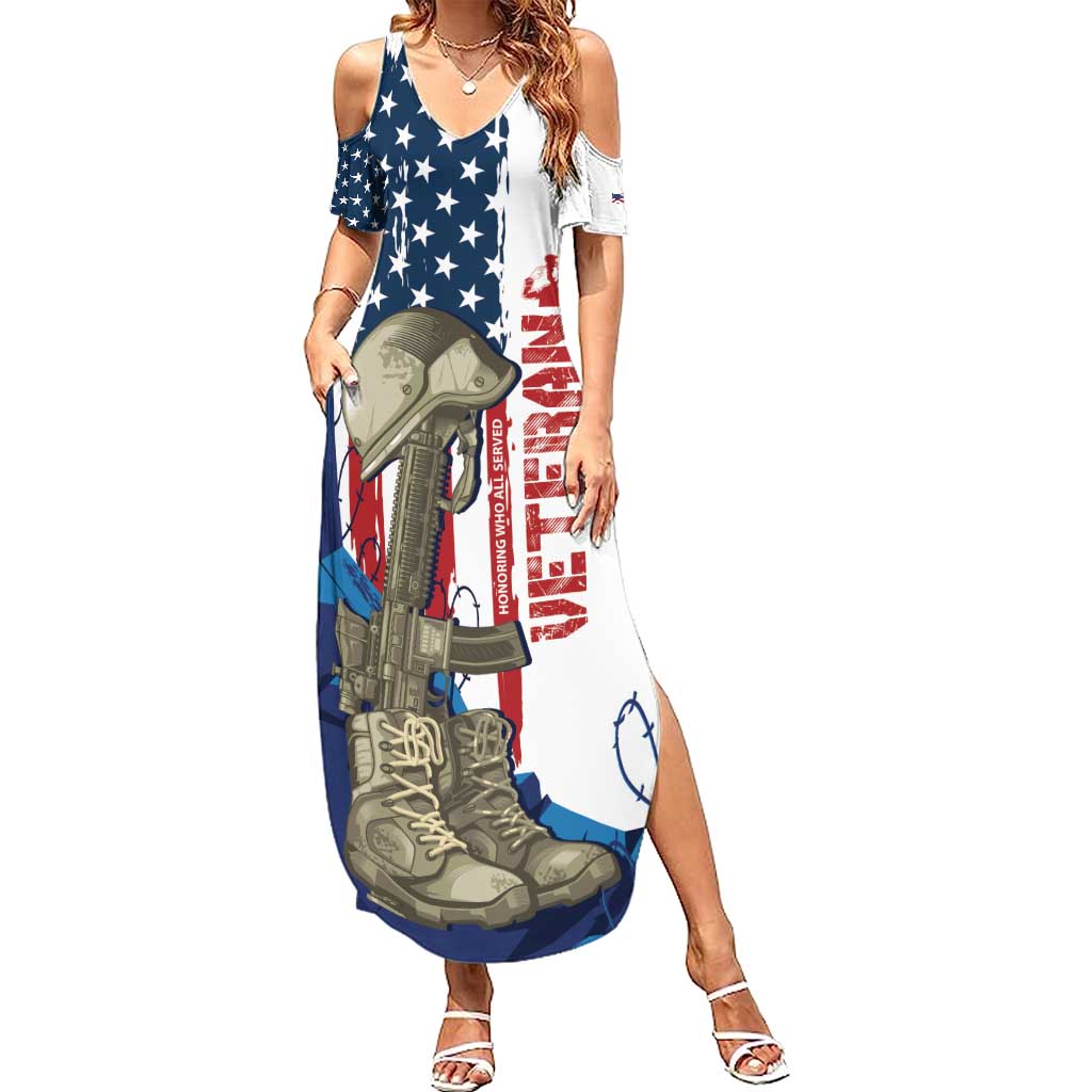 Happy Veterans Day Summer Maxi Dress Honoring All Who Served - Wonder Print Shop