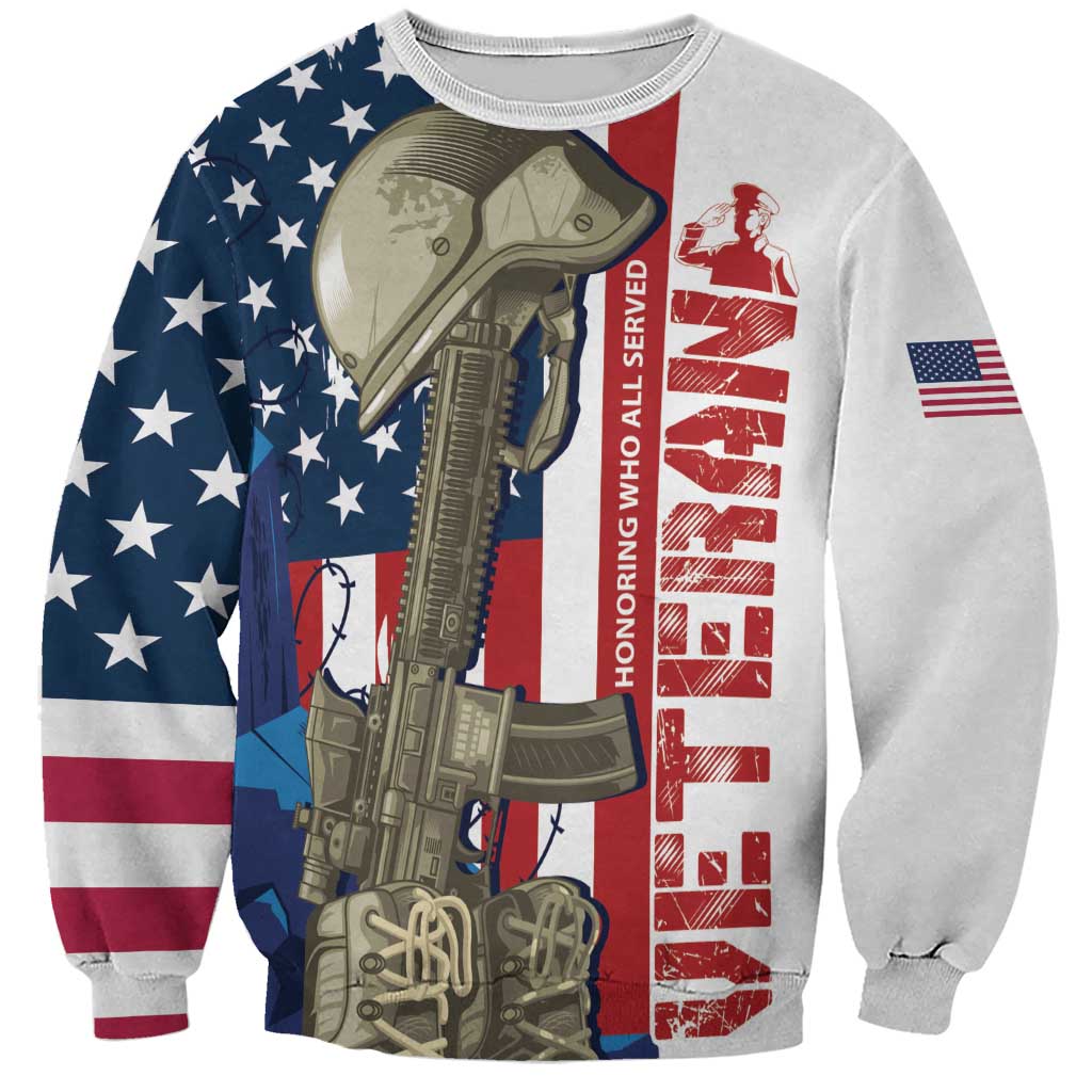 Happy Veterans Day Sweatshirt Honoring All Who Served - Wonder Print Shop
