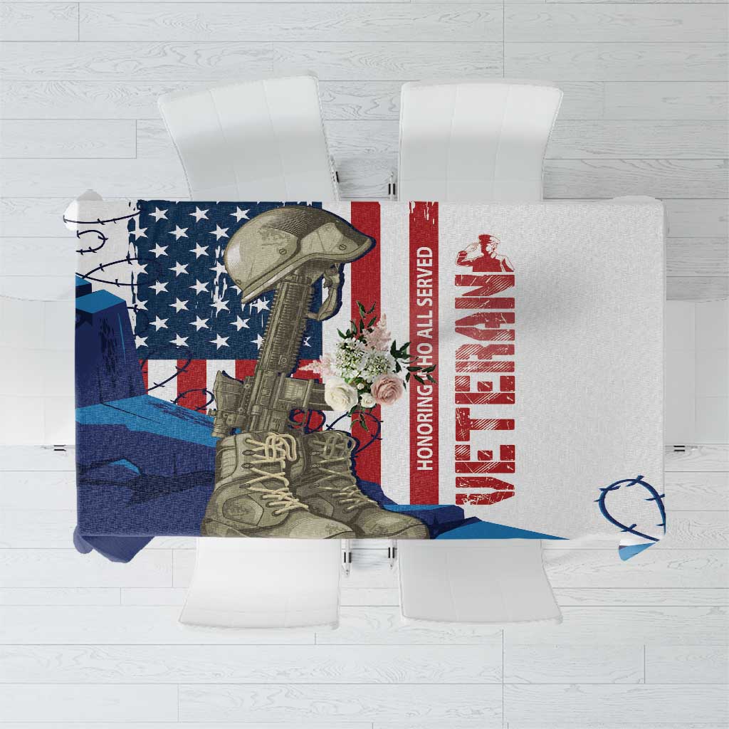 Happy Veterans Day Tablecloth Honoring All Who Served - Wonder Print Shop