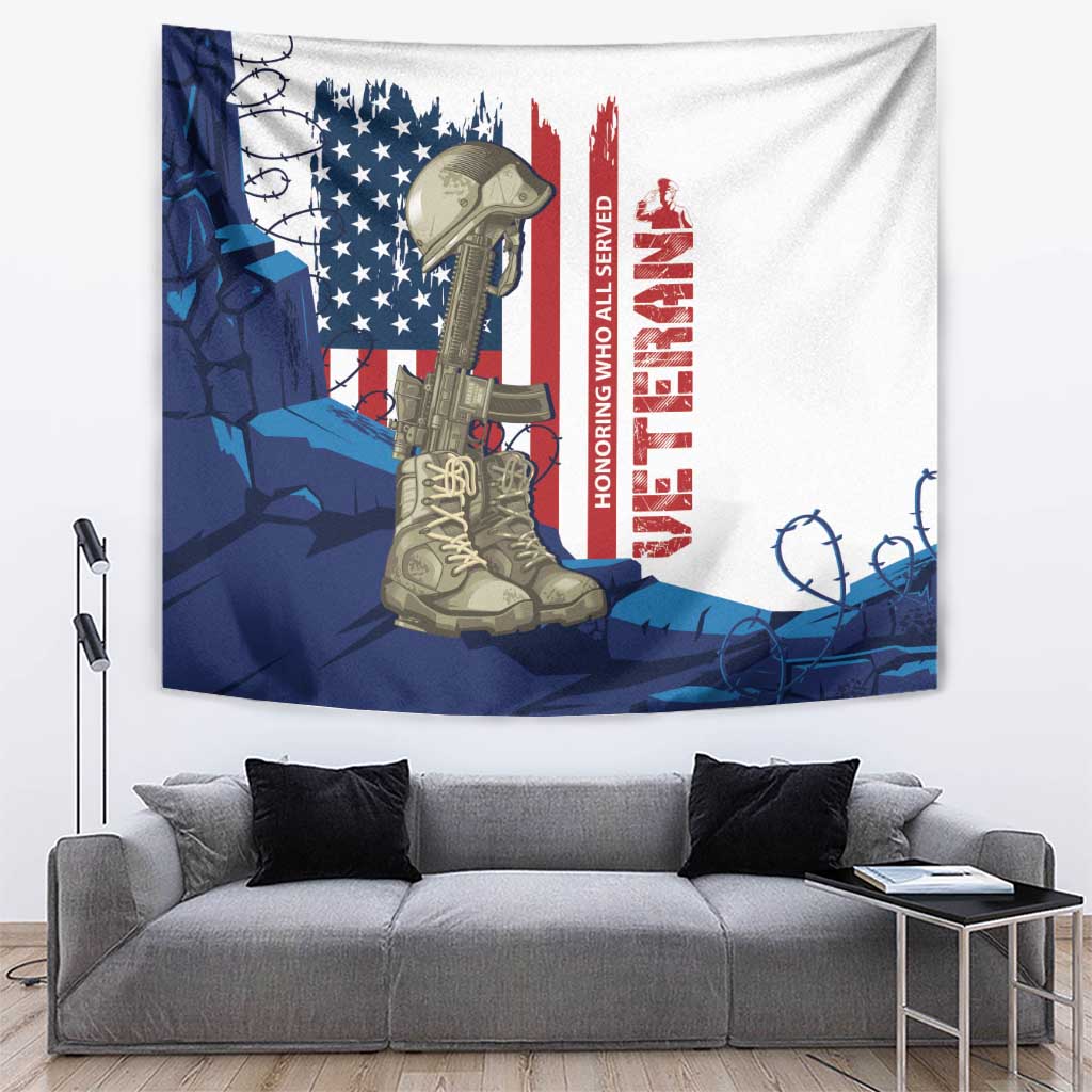 Happy Veterans Day Tapestry Honoring All Who Served - Wonder Print Shop