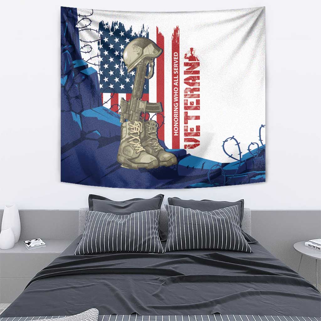 Happy Veterans Day Tapestry Honoring All Who Served - Wonder Print Shop