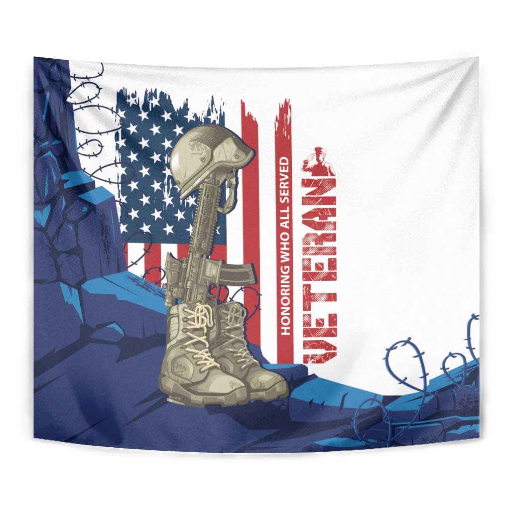 Happy Veterans Day Tapestry Honoring All Who Served - Wonder Print Shop
