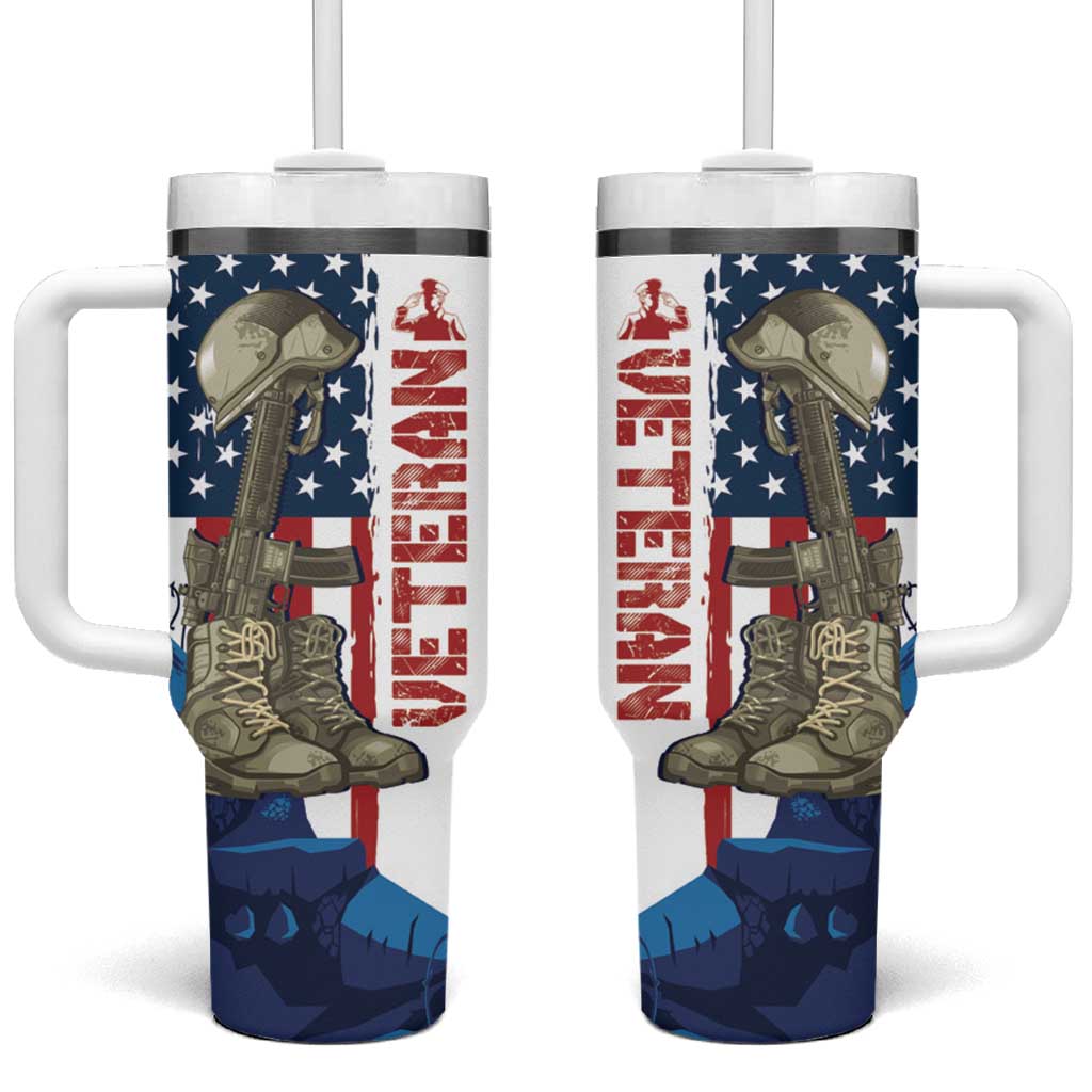 Happy Veterans Day Tumbler With Handle Honoring All Who Served - Wonder Print Shop