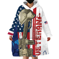 Happy Veterans Day Wearable Blanket Hoodie Honoring All Who Served - Wonder Print Shop