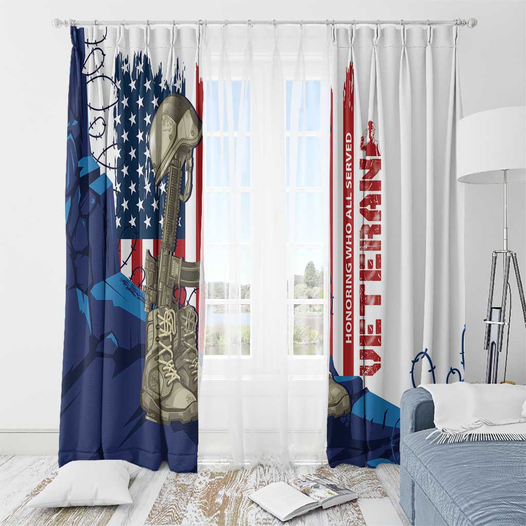 Happy Veterans Day Window Curtain Honoring All Who Served - Wonder Print Shop