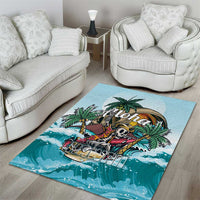 Aloha Hawaii Skeleton Area Rug Tropical Summer Vibe - Wonder Print Shop