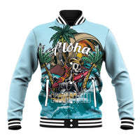 Personalized Aloha Hawaii Skeleton Baseball Jacket Tropical Summer Vibe - Wonder Print Shop