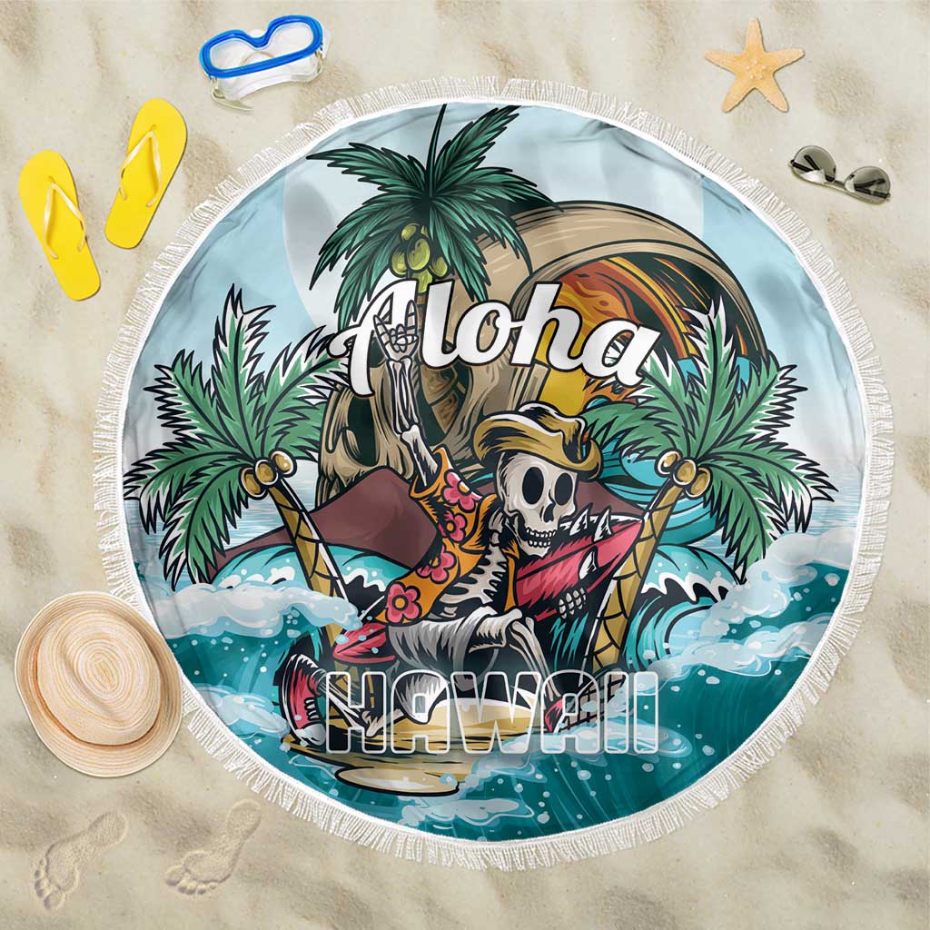 Aloha Hawaii Skeleton Beach Blanket Tropical Summer Vibe - Wonder Print Shop