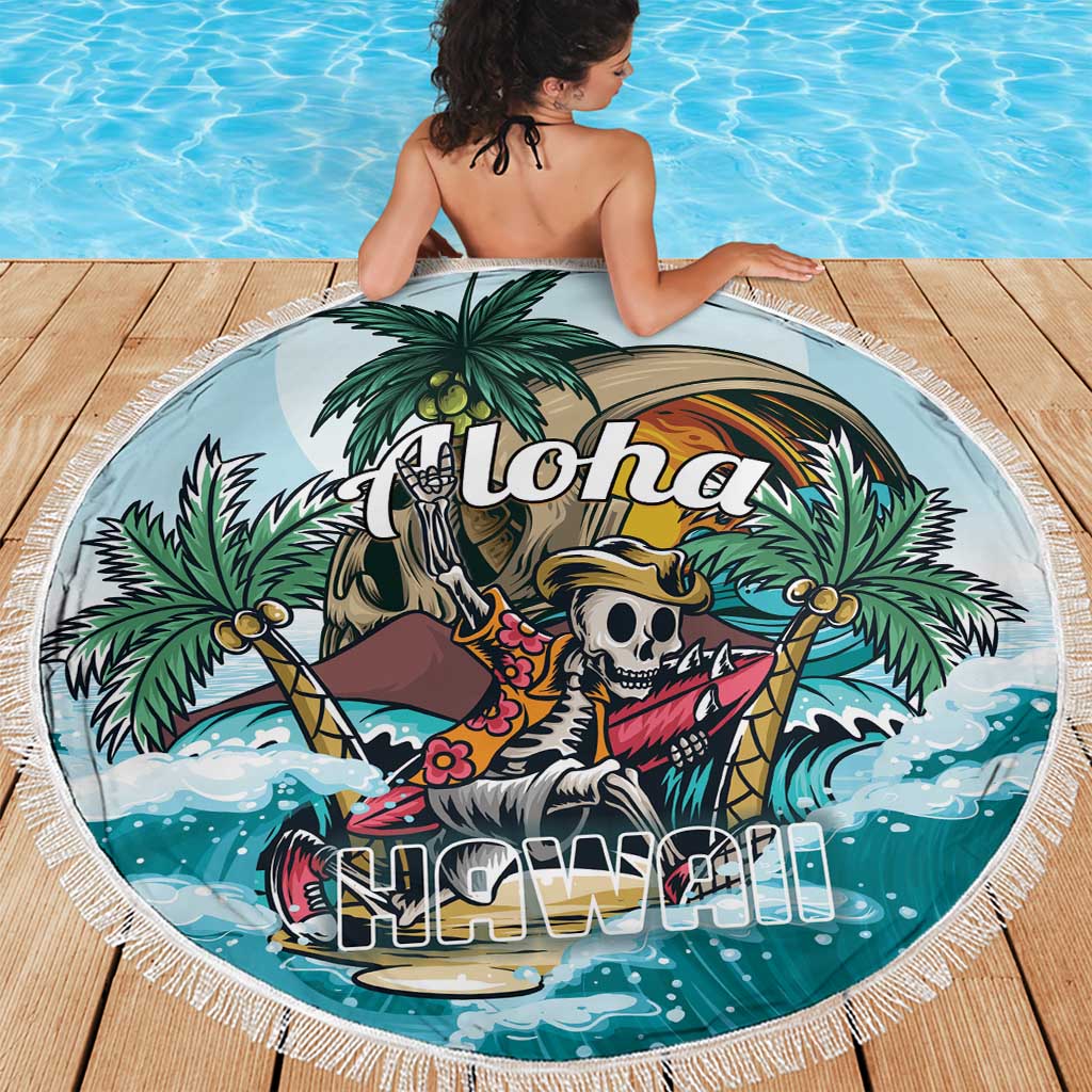 Aloha Hawaii Skeleton Beach Blanket Tropical Summer Vibe - Wonder Print Shop