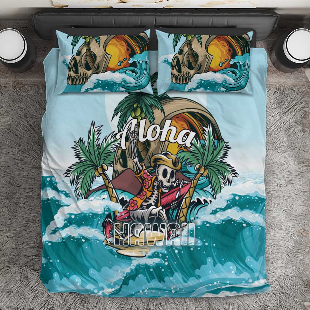 Aloha Hawaii Skeleton Bedding Set Tropical Summer Vibe - Wonder Print Shop