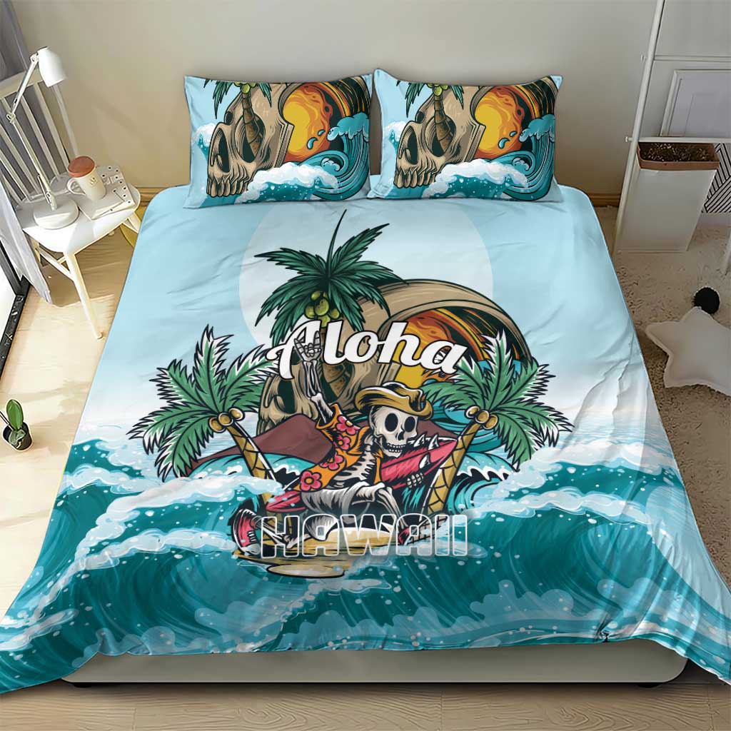 Aloha Hawaii Skeleton Bedding Set Tropical Summer Vibe - Wonder Print Shop