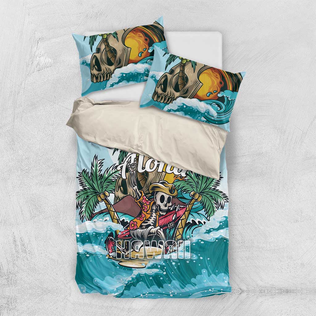 Aloha Hawaii Skeleton Bedding Set Tropical Summer Vibe - Wonder Print Shop