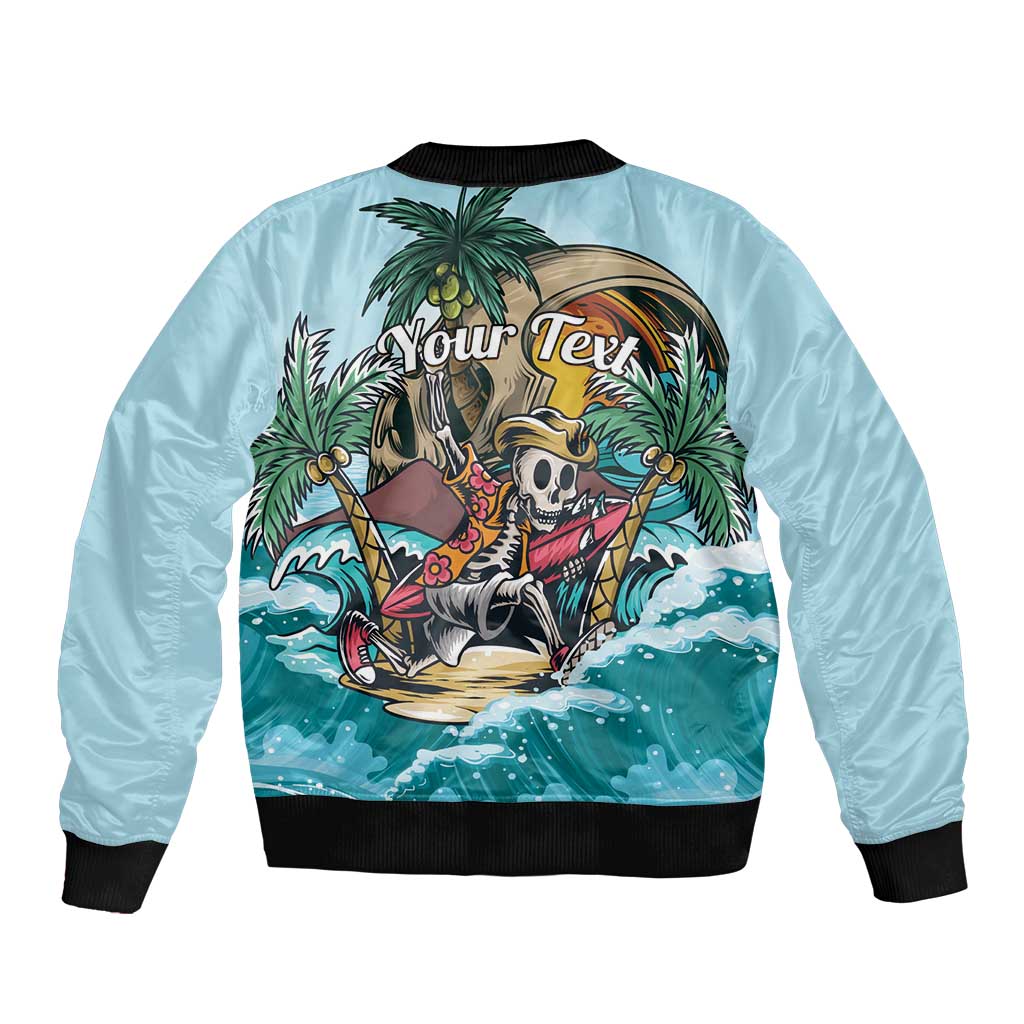 Personalized Aloha Hawaii Skeleton Bomber Jacket Tropical Summer Vibe - Wonder Print Shop