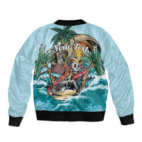 Personalized Aloha Hawaii Skeleton Bomber Jacket Tropical Summer Vibe - Wonder Print Shop