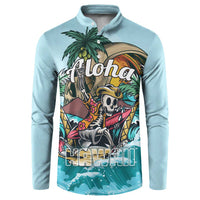 Personalized Aloha Hawaii Skeleton Button Sweatshirt Tropical Summer Vibe - Wonder Print Shop